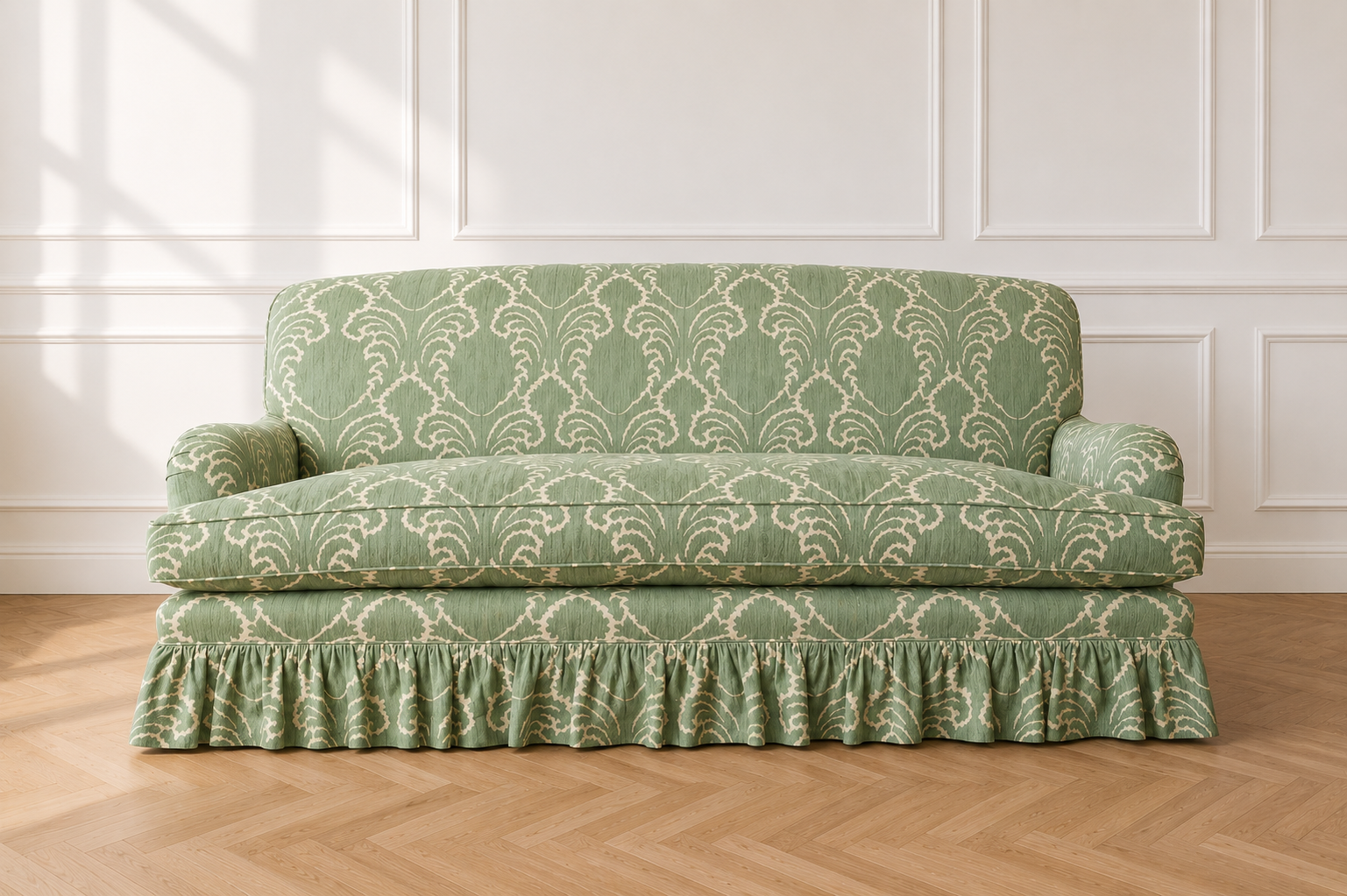 Edwidge Gathered Skirted Sofa