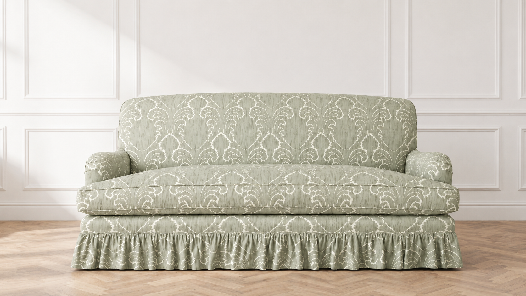 Edwidge Gathered Skirted Sofa