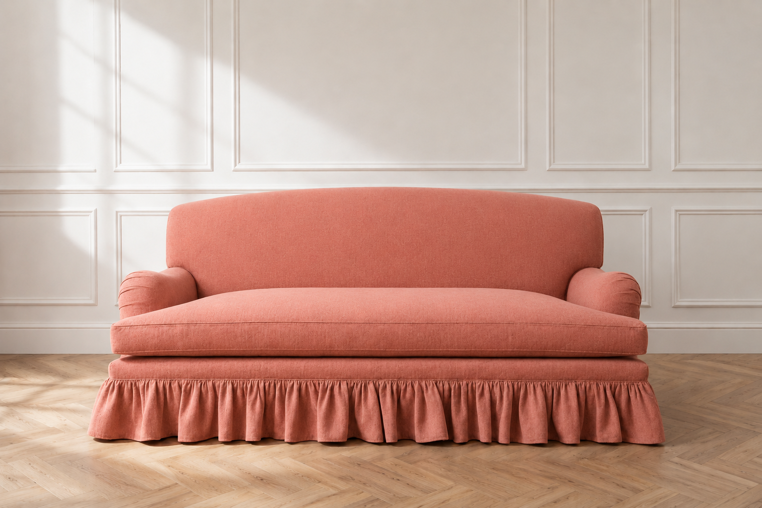 Edwidge Gathered Skirted Sofa