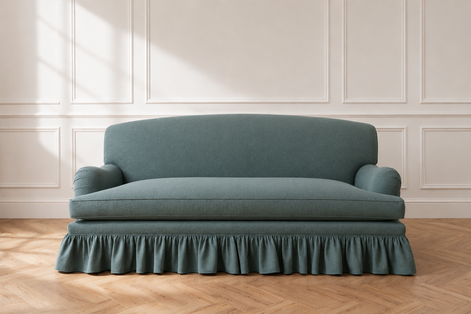 Edwidge Gathered Skirted Sofa