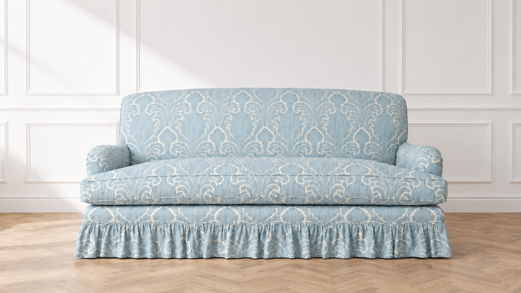 Edwidge Gathered Skirted Sofa
