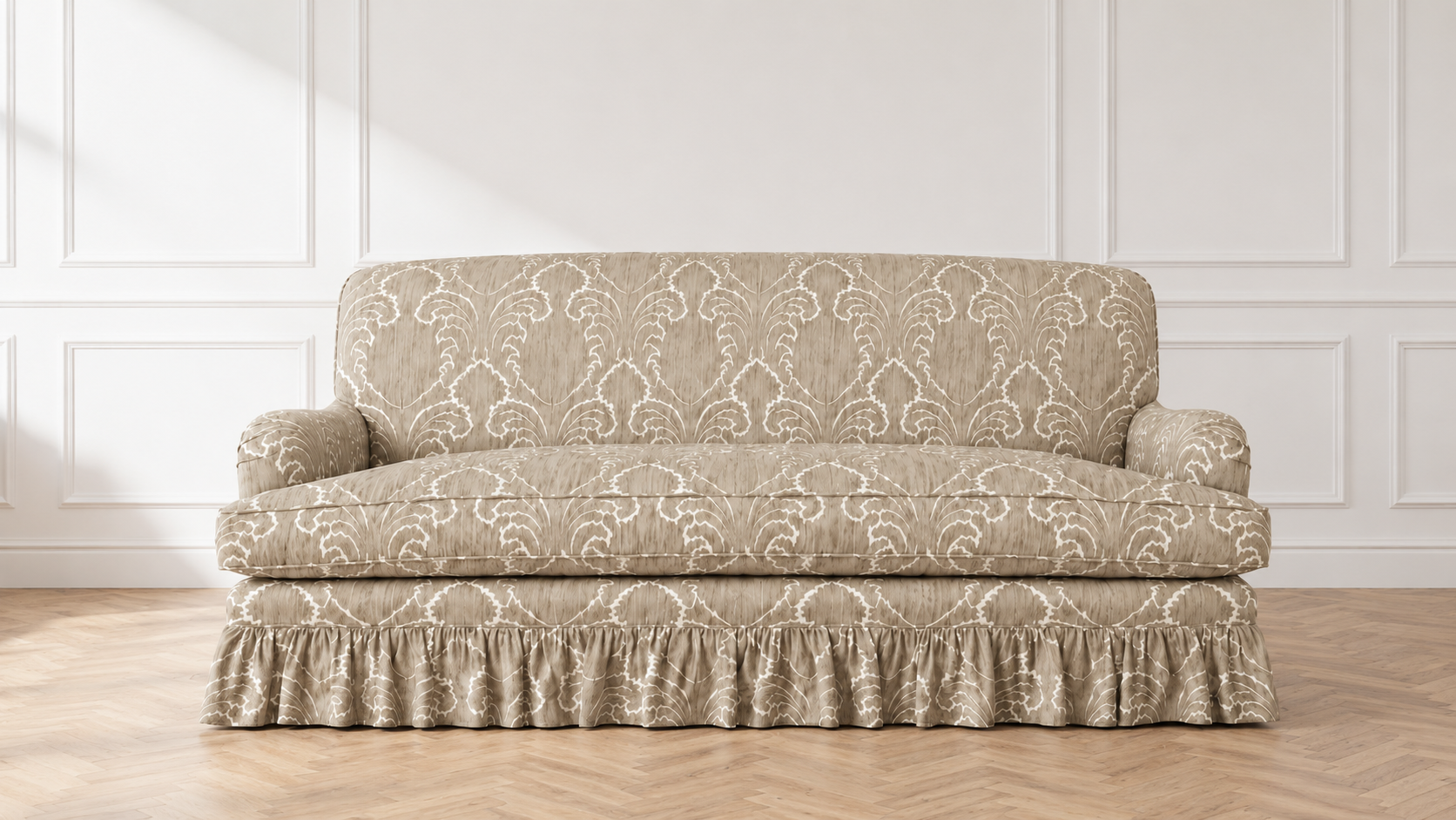 Edwidge Gathered Skirted Sofa