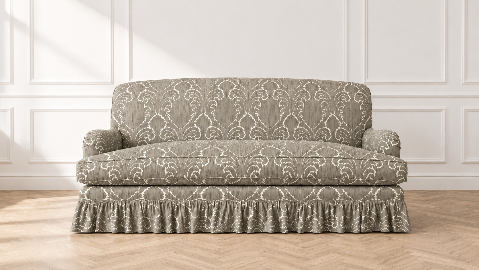 Edwidge Gathered Skirted Sofa