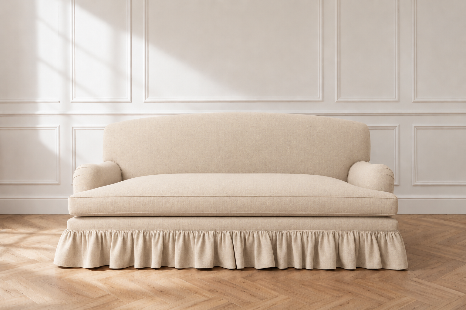 Edwidge Gathered Skirted Sofa
