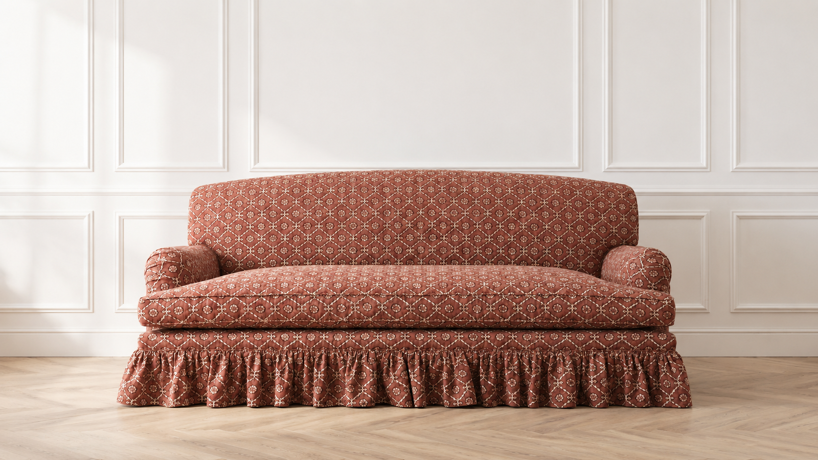 Edwidge Gathered Skirted Sofa