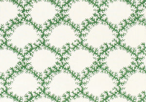Seaweed Lattice – Emerald on Ivory Linen