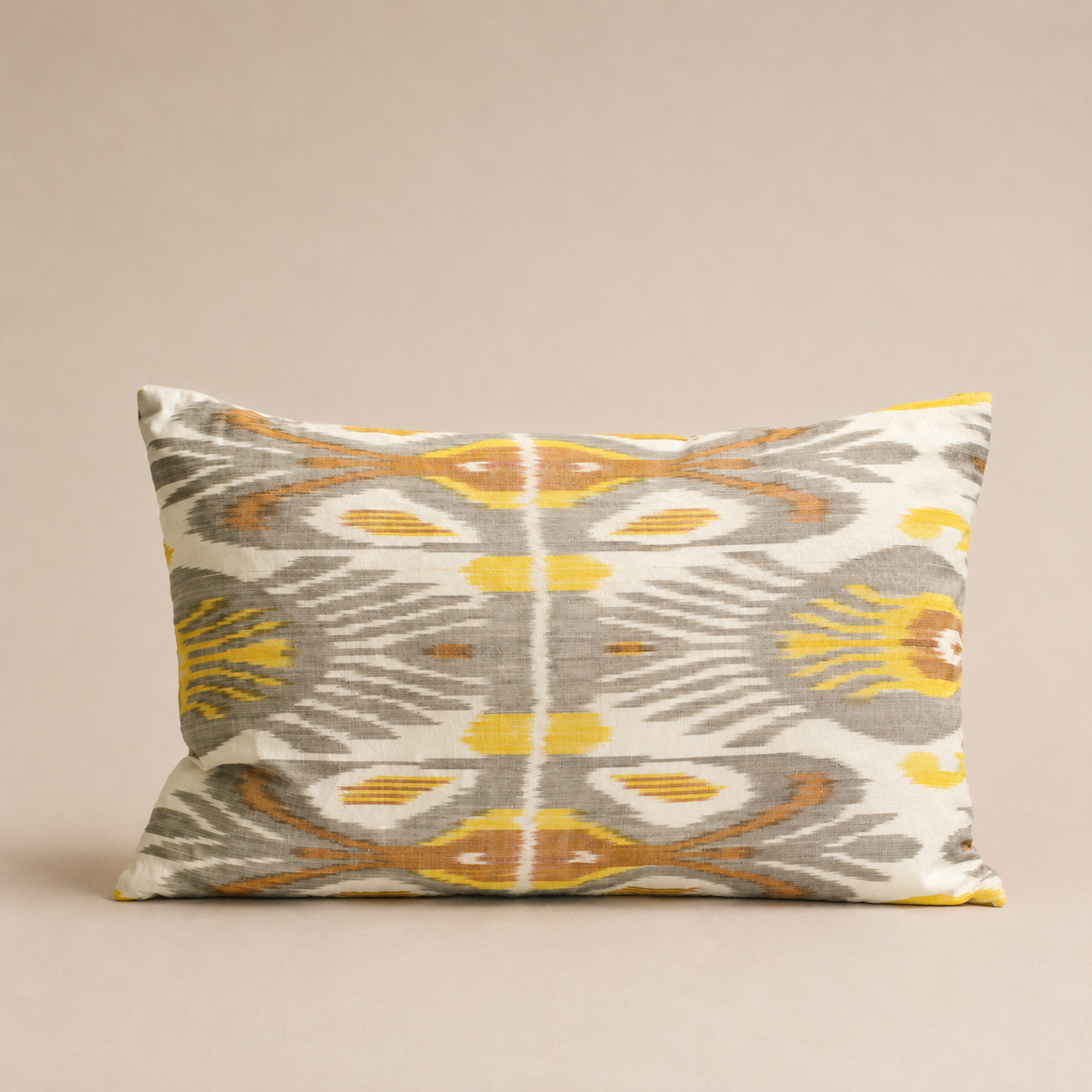 The Mirror Ikat Cushion Yellow