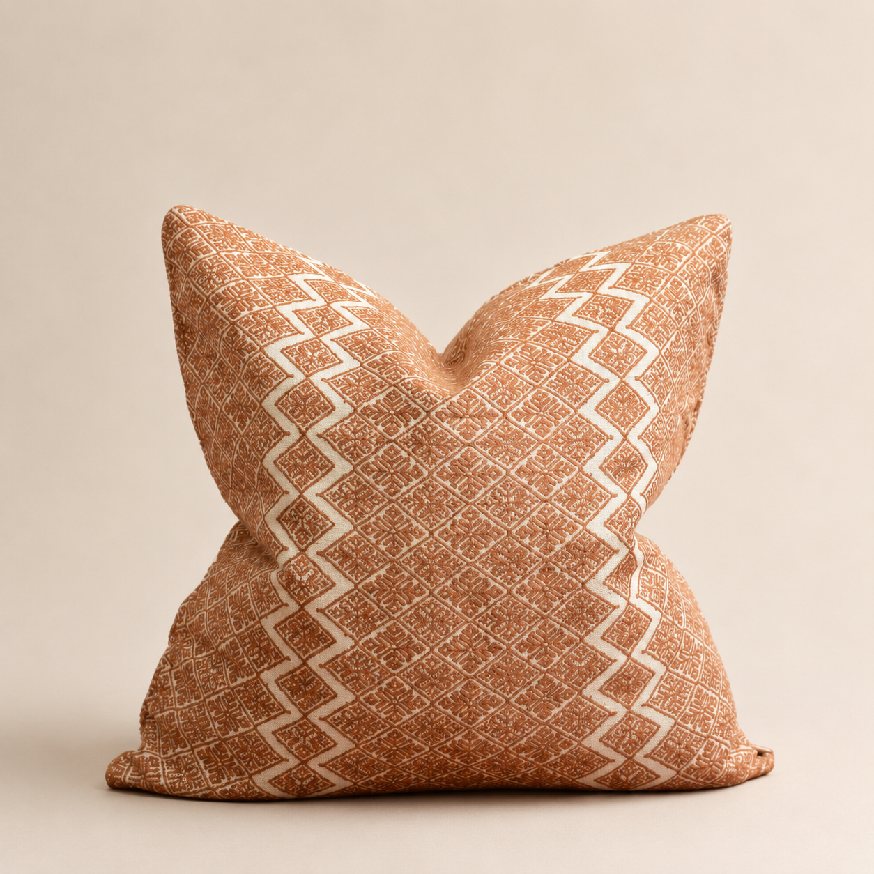 The Terracotta Zig Cushion