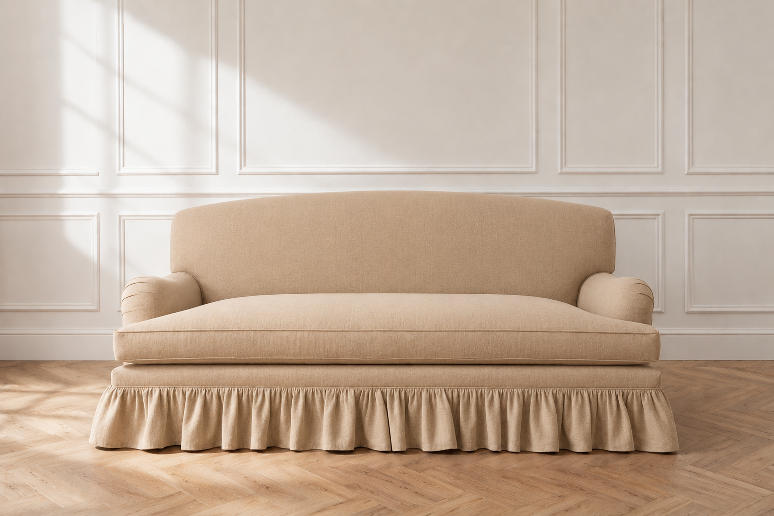 Edwidge Gathered Skirted Sofa