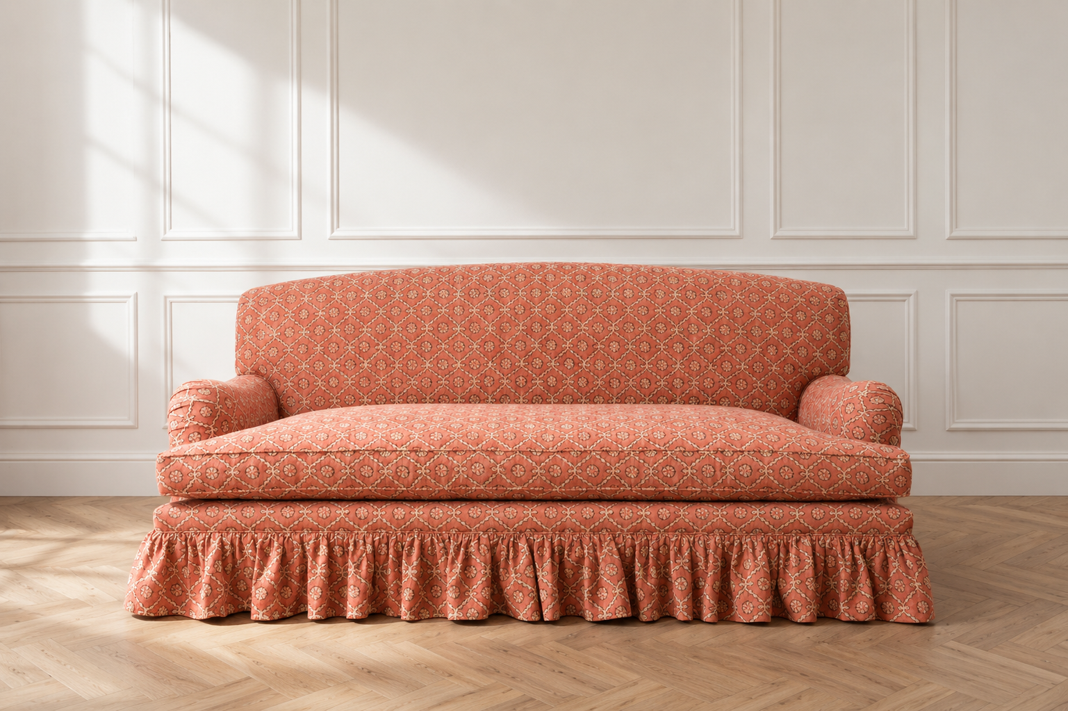 Edwidge Gathered Skirted Sofa