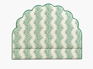 Scrolling Fern Frond – Emerald on Ivory