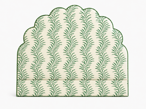 Seaweed Lattice – Emerald on Ivory Linen